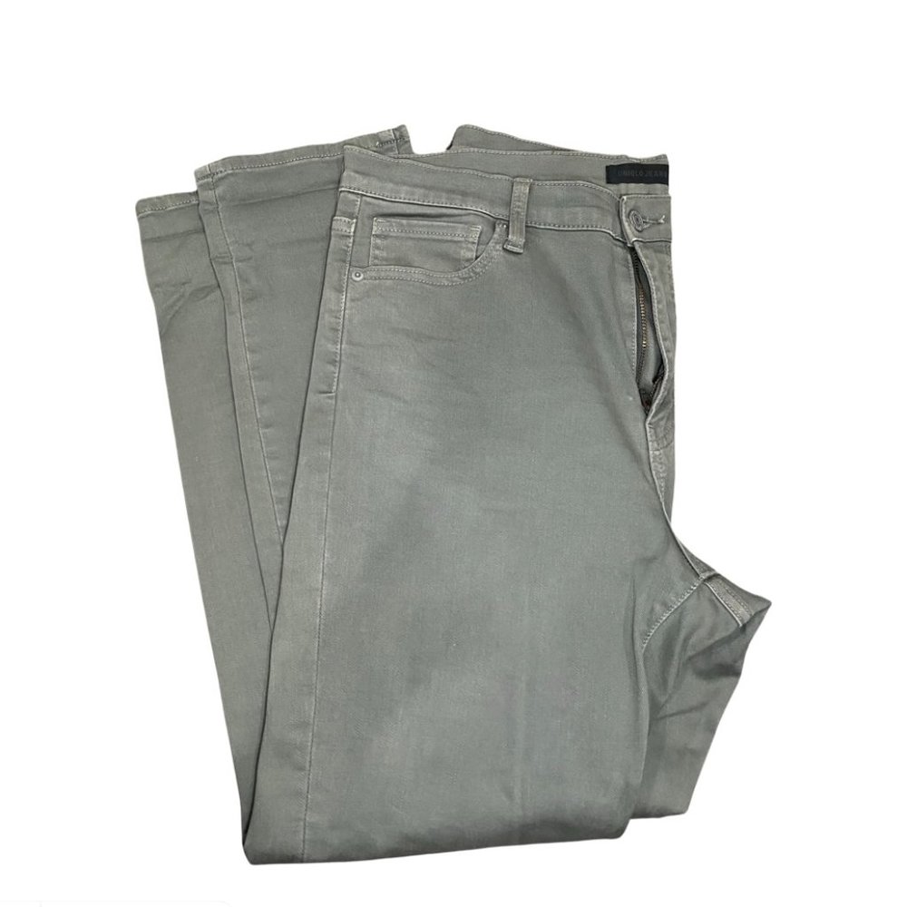 Uniqlo Skinny Straight High Rise Green Pants Stretchy size 30